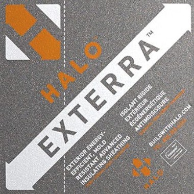 A HALO Exterra exterior insulating sheathing panel